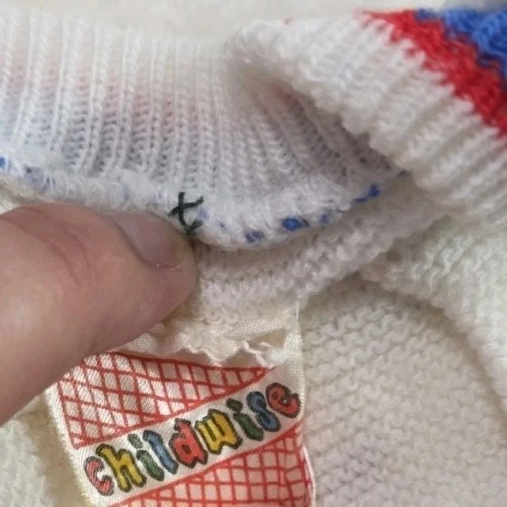 Vintage 70s 80s Childwise JOG Knit Baby Romper Footed 0-12M Japan Unisex